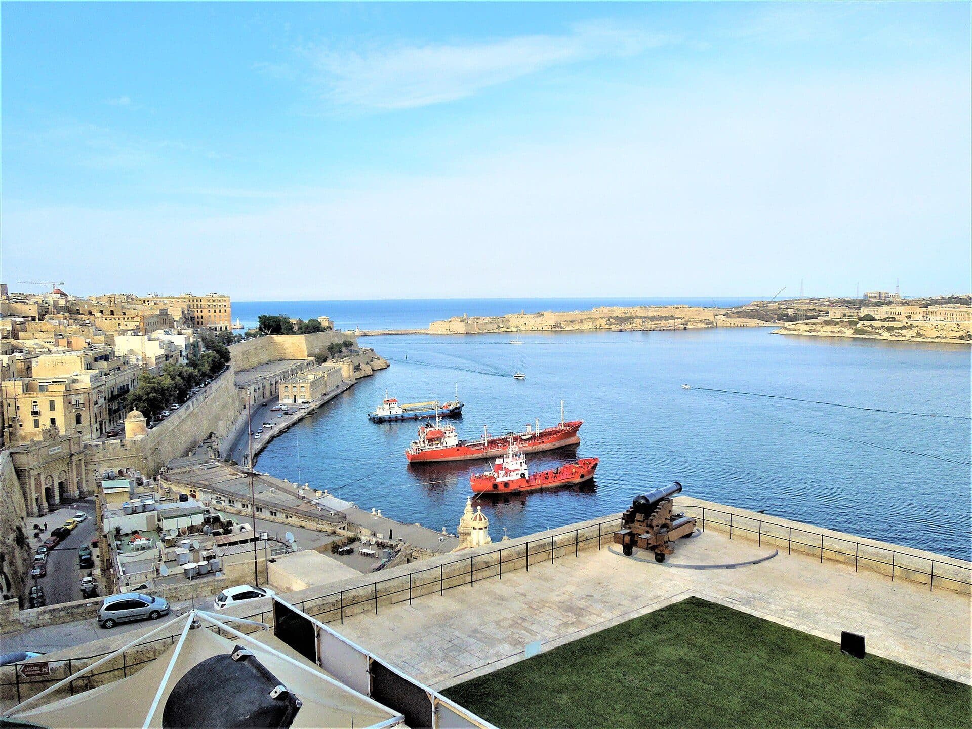 Valletta Grand Harbour seen from the Salute Battery